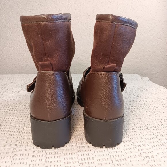 Aldo women's “Legisa” Buckle Motorcycle Fleece Chunky Mid-Calf Boots sz 10 - Picture 10 of 14